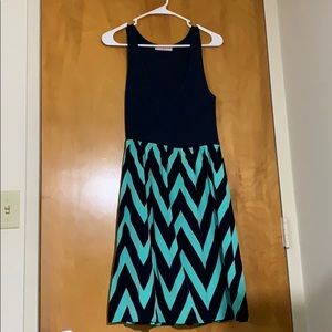 Navy and teal dress